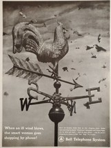 1963 Print Ad Bell Telephone System Bell Telephone Rooster Weather Vane - £9.16 GBP