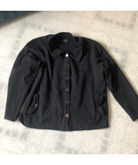 Duluth Trading Co Women&#39;s XL Soft Knit Button Down Jacket Black - $37.07