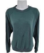 Victoria&#39;s Secret Sweatshirt Size M Green Embroidered Logo Pullover - $12.84