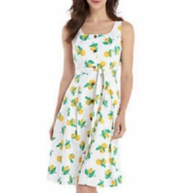 New The Limited White Yellow Cotton Midi Fit And Flare Dress Size 0X Women $109 - £55.00 GBP