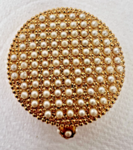 Vintage Gold with Pearls Max Factor Solid Perfume Golden Woods 1 1/2 inch - $591.78 MXN