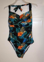 Woman&#39;s Floral Print One-Piece Swimsuit - Ties Behind Neck - Size: L - £9.25 GBP