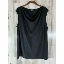 J Jill Wearever Collection Blouse Top Large Black Cowl Neck Sleeveless Stretch - £17.33 GBP