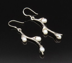 925 Sterling Silver - Vintage Freshwater Pearls Branch Dangle Earrings -... - £30.36 GBP