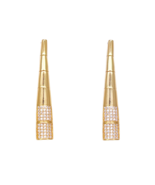 22ct Gold Drop Earrings High Polished Studs 1.5 Inches 6.7mm Width - €1.230,45 EUR