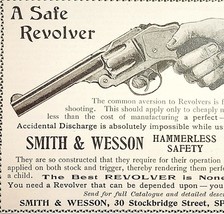 1895 Smith &amp; Wesson Revolver Hammerless Victorian Gun Advertisement Firearm 1 - £18.56 GBP
