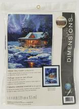  Dimensions Counted Cross Stitch Kit Winter Sky Cabin 71-20072 NEW Sealed - £23.94 GBP