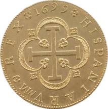 699 Spanish Colonial 8 Escudos Restrike - Carlos II &quot;El Hechizado&quot; Tri - $13.22