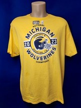 Michigan Wolverines 2023 CFP National Champions T-Shirt XL Yellow NWOT Gildan - £21.76 GBP