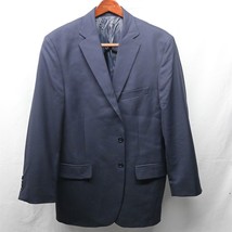 Tom James Bespoke Fits 42R Navy Blue 2 Button Blazer Suit Jacket Sport Coat - £27.11 GBP