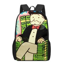  Alec Monopoly Aesthetic 3D Print School Backpack for Boys Girls Teenager Kids B - £64.27 GBP