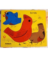 Vintage Playskool Birds 3 Piece Wooden Jig Saw Puzzle No. 155-19 - £11.01 GBP