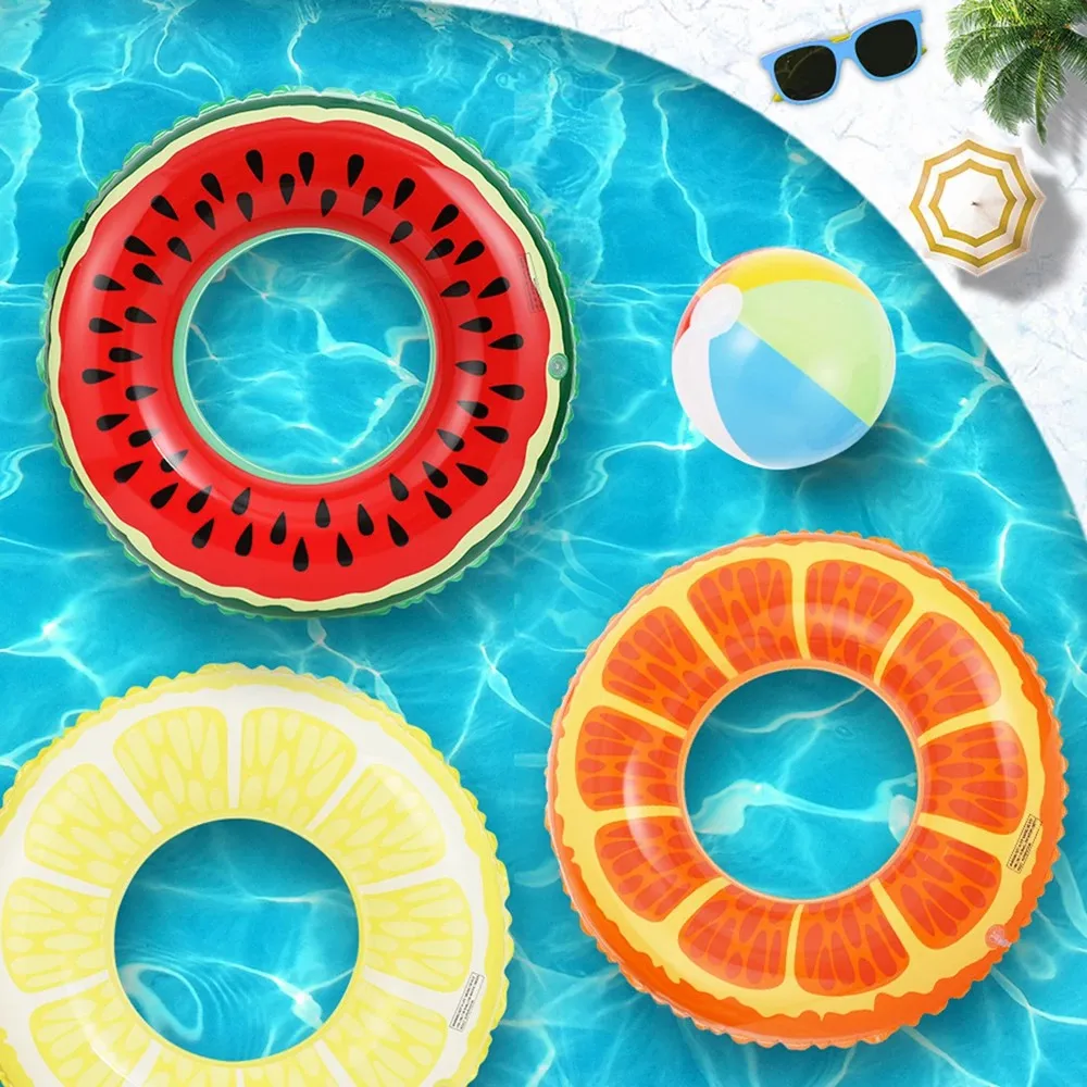 4PCS Inflatable Pool Float Circle Children&#39;s Swimming Ring Giant Air Mattress - £49.71 GBP
