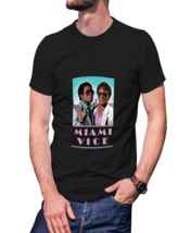 Miami Vice (80&#39;s Tv Show) 100% Cotton Black  T-Shirt Tees For Men - £16.01 GBP