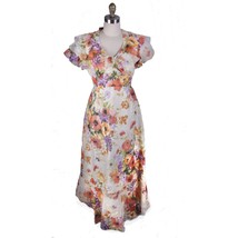 VTGRETRO FLoral 70s Maxi Cottagecore Dress Gown Poppies Sz S/M Romantic ... - $177.31