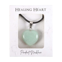 Green Adventurine Healing Crystal Heart Necklace - £14.73 GBP