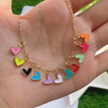50Pcs,Dainty Small Colorful Heart Shape Enamel Charm All Colors Tiny Heart Charm - £42.08 GBP