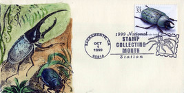 US 3354l FDC Insects, E. Hercules Beetle hand-painted Cachets ZAYIX 0124... - $10.00