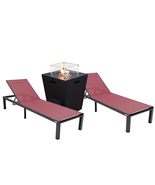 LeisureMod Marlin Modern Black Aluminum Outdoor Chaise Lounge Chair with... - $15,882.83 MXN