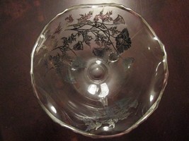 Silver Overlay On Glass Footed Ruffled Borders Bowl 3 X 6&quot; [A C] - £43.01 GBP
