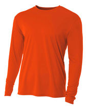  Mens Long Sleeve Dri-Fit Cooling Performance athletic Orange - £20.43 GBP