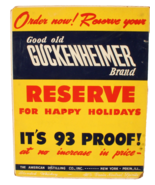 Guckenheimer Brand Blended Whiskey Vintage Ad Cardboard 11 X 14 - €12,78 EUR