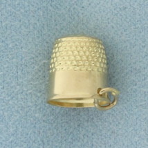 3D Thimble Charm in 10K Yellow Gold - $81.50