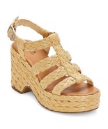 a.n.a Merlin Wedge Buckle Strap Sandals NATURAL Women&#39;s Sz 8 (runs large... - $24.56