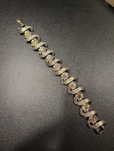 Beautiful Vtg Signed KRAMER AB Rhinestone Bracelet 7&quot; W Box Aurora Borealis - £26.18 GBP