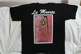 La Muerte Skeleton Mexican Loteria Bingo Number 14 Mexico Chicano T-SHIRT - $11.27