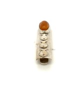 Antique Signed 835 TM Cabochon Oval Egg yolk Amber Stone Fish Bar Tie Pi... - $1,029.62 MXN