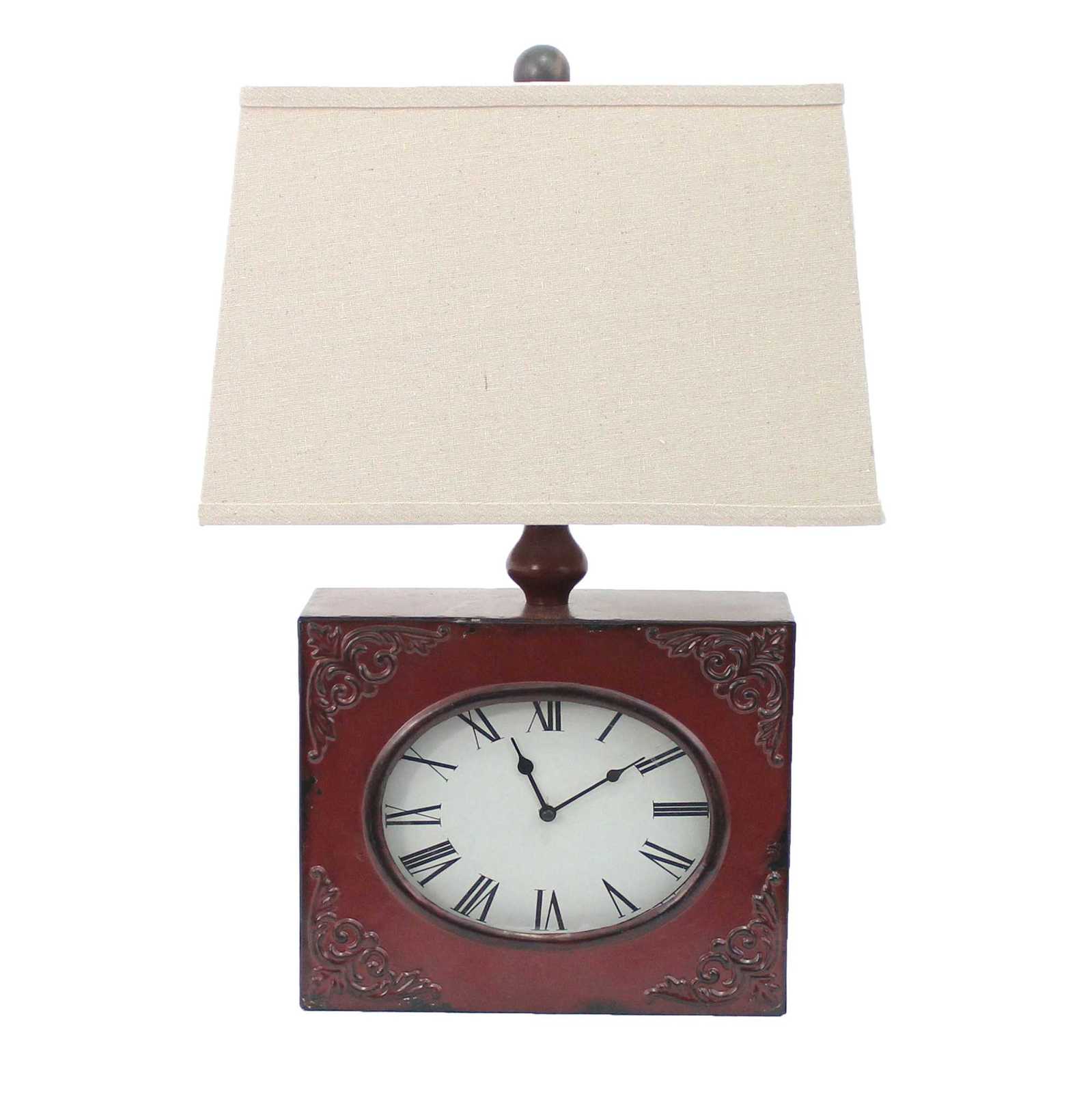 Primary image for 7 X 7 X 22 Red Vintage Metal Clock Base - Table Lamp