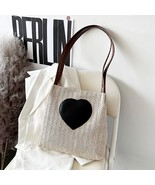Summer Love Straw Woven Bags for Women Female Bucket Shoulder Bag Casual... - £21.76 GBP