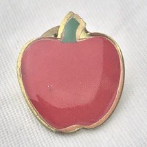 Teacher Apple Vintage Pin Brooch Gold Tone Enamel Education School - £13.27 GBP