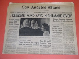 Richard Nixon Impeachment Resignation Newspaper Vintage 1974 Gerald Ford... - £39.49 GBP