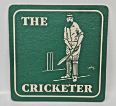 The Cricketer Bar Coaster Pad Drink Mat Beermat Rest Black Cardboard Bri... - $14.09 CAD