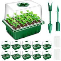 10-Pack 120 Cell Seedling Trays with Adjustable Lids for Thriving Indoor... - $39.55
