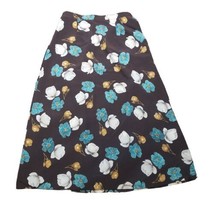 Long Floral A-Line Skirt Graver Studio Maxi Sz M  Brown Stretchy Waist - £10.61 GBP
