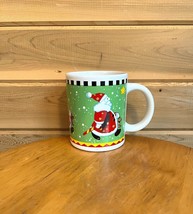 Santa and Stars Coffee Cup Mug 8 oz Finest Ceramics - $16.14