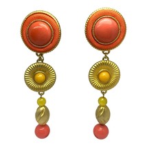 Long Vintage Clip On Lucite Earrings Runway 4” - £28.92 GBP