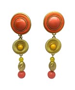 Long Vintage Clip On Lucite Earrings Runway 4” - $40.56 CAD
