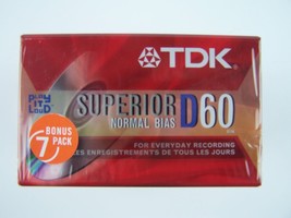 TDK Superior D Normal Bias 60 Minutes Cassette Tape 7 Cnt Bonus Pack New Sealed - £9.91 GBP