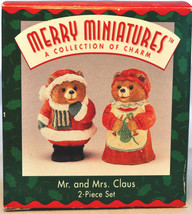 Hallmark - Mr and Mrs Claus - 2-Piece Set - Merry Miniatures - Classic Ornament - £9.32 GBP