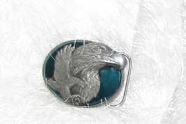 EAGLE BELT BUCKLE - DRK BLUE BACK, DRK GRAY EAGLES (Nrm-A) - $9.90