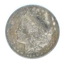 1904 Morgan Dollar About Uncirculated, No Wear, Excellent Toning, Obv Sc... - $93.11