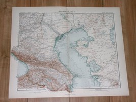 1911 Antique Map Of Caucasus Armenia Georgia Azerbaijan Chechnya Dagestan Russia - £24.87 GBP