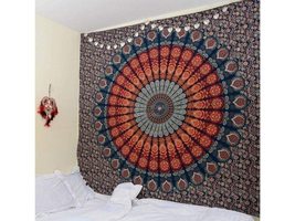 Tapestries For Wall Orang Blue Mandala Tapestry Indian Psychedelic Peacock Wall  - £14.28 GBP+