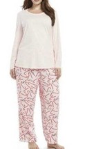 Womens Pajamas Christmas Jockey Plus Candycane 2 Pc Winter Fleece PJ&#39;s S... - £22.15 GBP