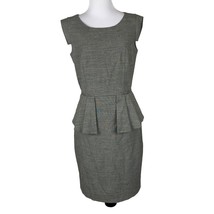 Antonio Melani Grey Peplum Sheath Dress Size 4 Polyester Viscose Blend - $278.20 MXN