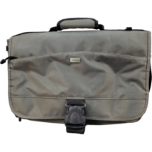 Solo Messenger Laptop Bag Gray Crossbody Adjustable Strap Zip Closure Logo - $25.28